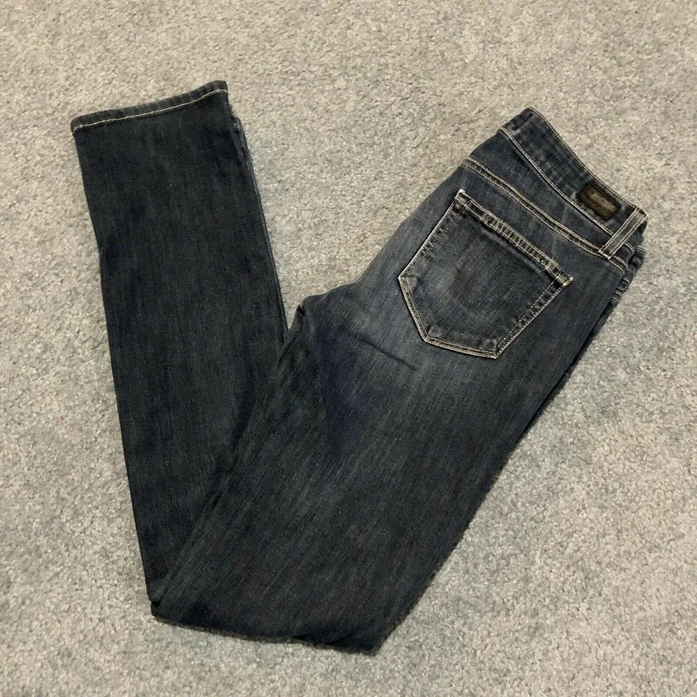 Paige Jeans 27 Skyline Straight Dark Blue Low Rise 30 Inseam Women’s - Picture 10 of 11